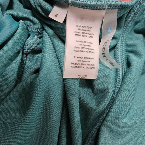 Bleu Rod Beatte Green Twist Front Cross Back One Piece Swim Bathing Suit‎ Size 8 - Picture 4 of 4